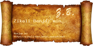 Zikeli Benjámin névjegykártya